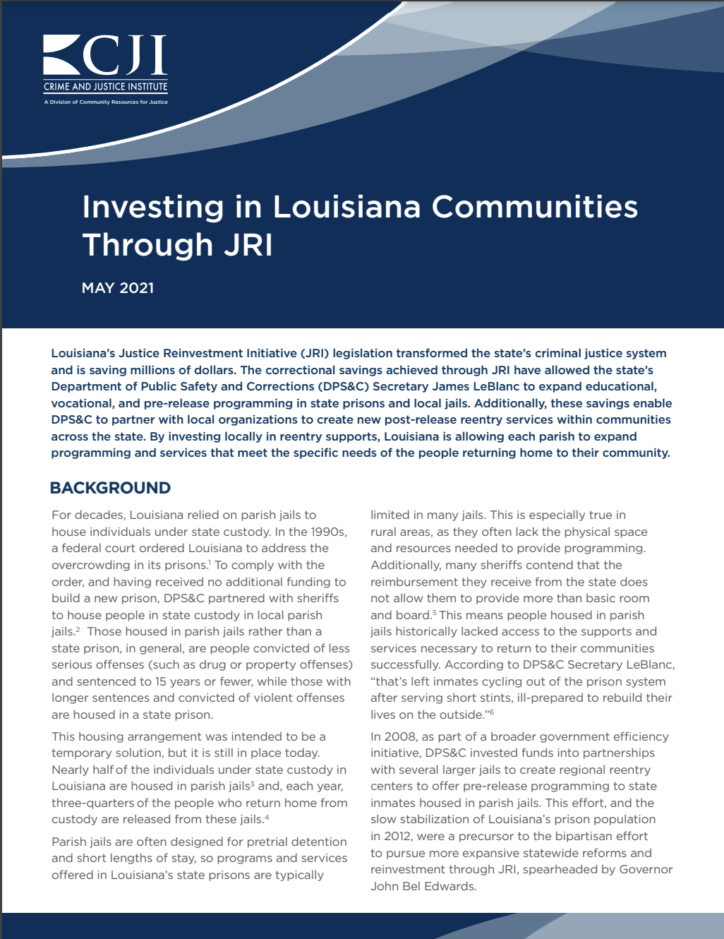 Investing in Louisiana Communities Through JRI 